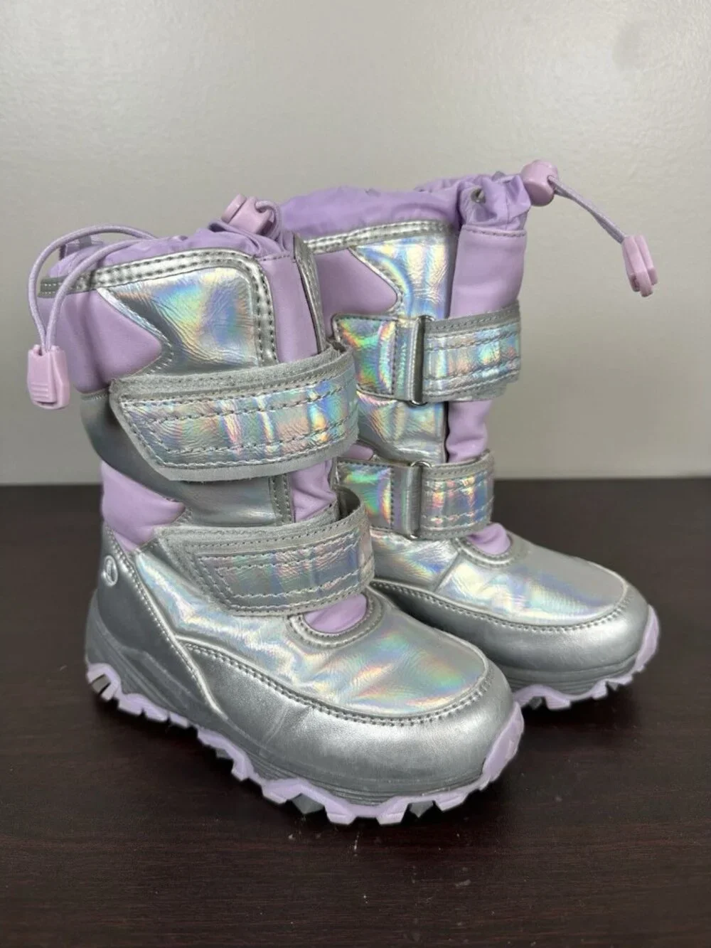 Lands End Flurry Insulated Winter Boots Kids Size 10 Snow Fleece Lined
